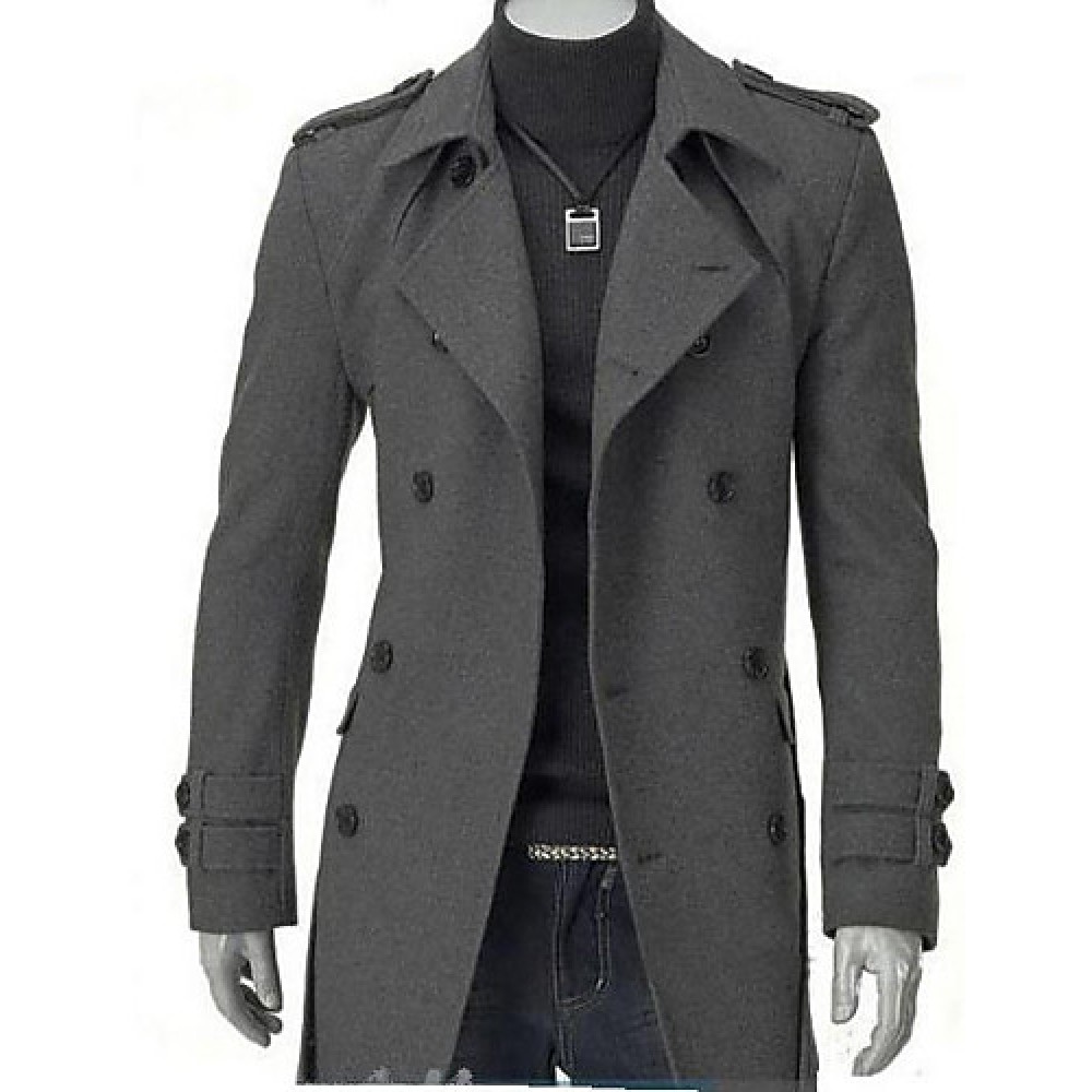 Men's Long Parka Coat,Cotton Solid Long Sleeve