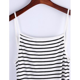 Women's Sexy / Beach Striped Sweater Dress , Strap Maxi Polyester