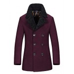 In autumn and winter. Young men in the thickened fur collar coat from long coat slim business woolen coat