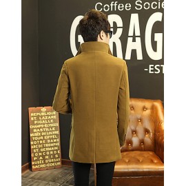 Korean winter suit collar wool coat's British style in the long woolen coat jacket