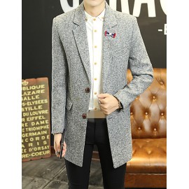 2016 new winter men's slim long Korean woolen coat lapel male boom in leisure