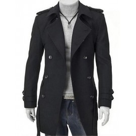 Men's Long Parka Coat,Cotton Solid Long Sleeve