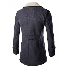 Men's Solid Casual / Work CoatCotton / Polyester Long Sleeve-Black / Gray hot sale brand fashion