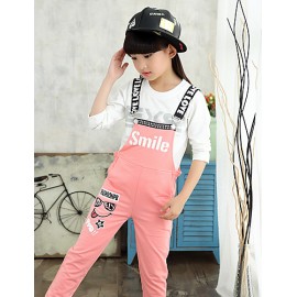 Girl's Black / Blue / Pink / Gray Pants,Patchwork Cotton All Seasons  