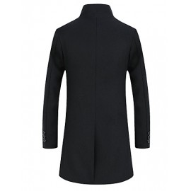 Men's Long Sleeve Long Coat , Tweed / Wool Pure Men's clothing woolen cloth coat to keep warm winter wind coat