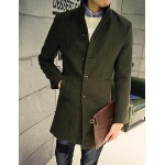 Men's Long Sleeve Long Coat , Cotton Pure