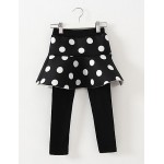 Girl's Casual/Daily Polka Dot Dress / LeggingsCotton / Spandex Winter Black  