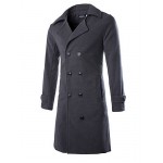 Men's Casual/Plus Sizes Pure Long Sleeve Long Coat (Tweed)