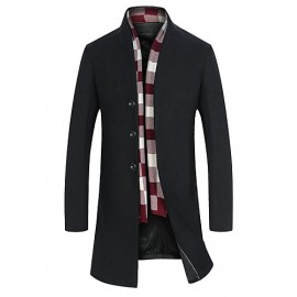 Men's Long Sleeve Long Coat , Tweed / Wool Pure Men's clothing woolen cloth coat to keep warm winter wind coat