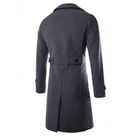 Men's Casual/Plus Sizes Pure Long Sleeve Long Coat (Tweed)