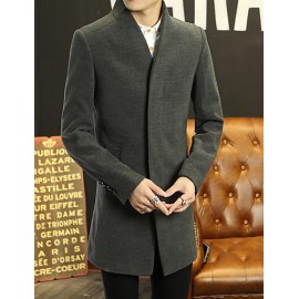 Winter 2016 new men's wool collar in the long section of British style wool coat double woolen coat