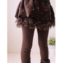 Girl's Casual/Daily Solid Dress / LeggingsWool / Cotton Spring / Fall Blue / Brown  