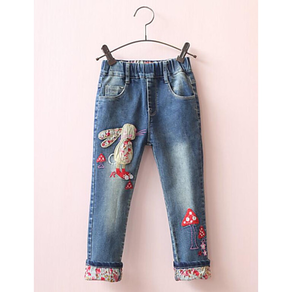 Girl's Casual/Daily Print Pants / JeansCotton Spring / Fall Blue  