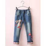 Girl's Casual/Daily Print Pants / JeansCotton Spring / Fall Blue  