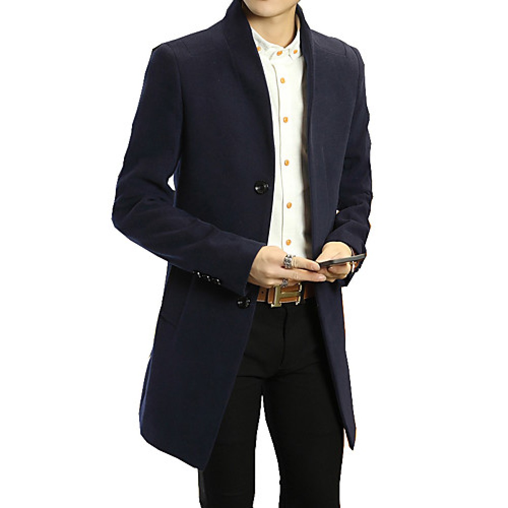 Winter 2016 new men's wool collar in the long section of British style wool coat double woolen coat