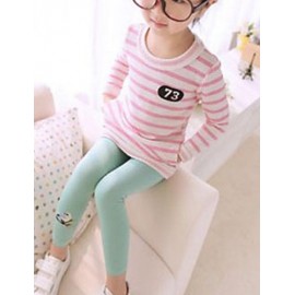 Girl's Solid Leggings,Cotton / Polyester Winter / Spring / Fall Green / Pink / White / Yellow / Gray  