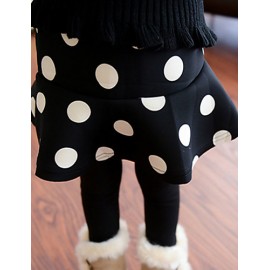 Girl's Casual/Daily Polka Dot Dress / LeggingsCotton / Spandex Winter Black  