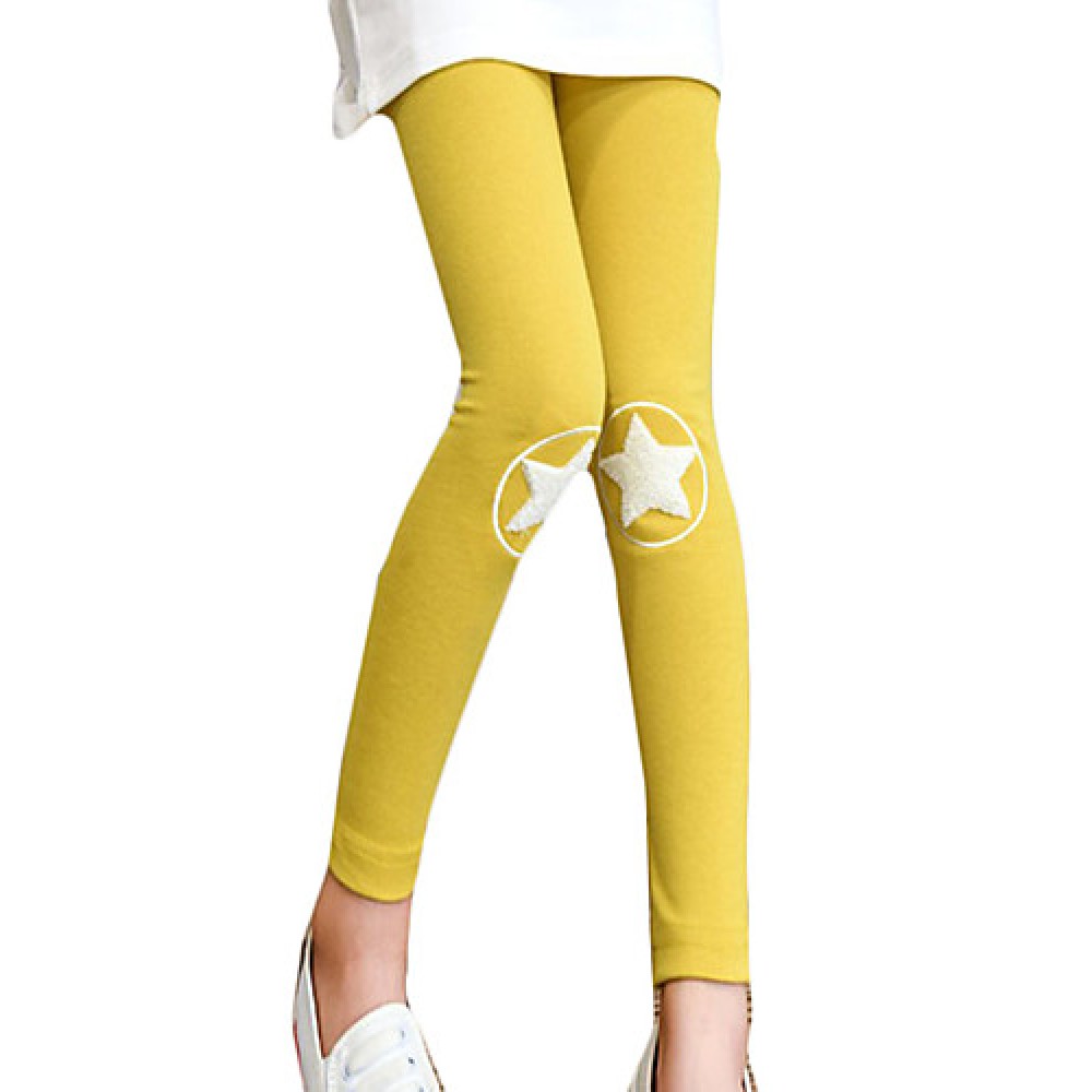 Girl's Casual/Daily Solid LeggingsCotton / Spandex Spring / Fall Pink / Yellow / Gray  