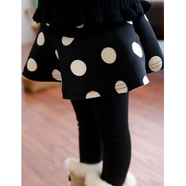 Girl's Casual/Daily Polka Dot Dress / LeggingsCotton / Spandex Winter Black  