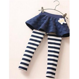 Girl's Casual/Daily Striped Leggings,Cotton Spring / Fall Blue / Pink / Gray  