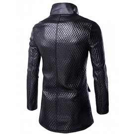 Men's Solid Casual / Work CoatPolyester Long Sleeve-Black hot sale brand fashion