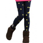 Girl Wild Print Fleece Lined Thickness Leggings Bottom Pants  