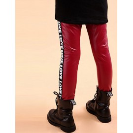 Girl's Casual/Daily Solid LeggingsCotton Fall Black / Blue / Brown / Red  