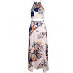 Women's Vintage Sexy Beach Print Cute Plus Sizes Micro Elastic Sleeveless Maxi Dress (Microfiber)