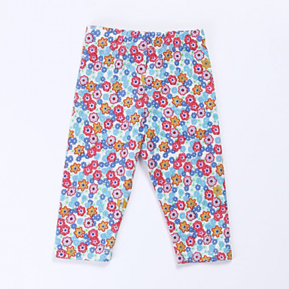 Girl's Green / Red Pants , Floral Cotton Spring / Fall  