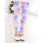 Girl's Casual/Daily Floral Leggings,Cotton Summer / Spring / Fall Green / Pink / White  