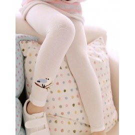 Girl's Solid Leggings,Cotton / Polyester Winter / Spring / Fall Green / Pink / White / Yellow / Gray  