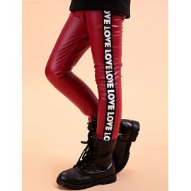 Girl's Casual/Daily Solid LeggingsCotton Fall Black / Blue / Brown / Red  